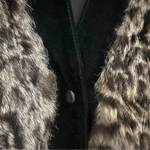 Vintage Mob Wives Boho Animal Print Oversized Authentic Fur Coat With Suede Trim